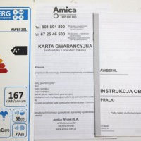 Pralka AMICA AWB510L 44x59,5x85cm automat biała AGD pralkosuszarka wirówka suszarka pranie ekologiczne suszenie