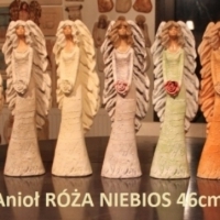 Figura. figurka. Statuette. Engel. Anioł. Upominek. Dekorationsart. Art. Figürchen. Statue. Skulptur. Angel. Soška. Dárek. 2489 RÓŻA NIEBIOS 46cm