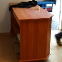 Lada sklepowa z szufladkami i kasą na kluczyk. Ladentheke mit Schubladen und Kasse. Shop counter with drawers. Магазин лічильник.