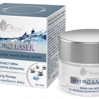 4433AVA. HYDRO LASER. Omi alẹ. regenerating pẹlu iṣẹ pẹlẹpẹlẹ. Nachtcreme. regeneriert mit längerer Wirkung.