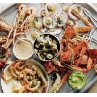 11; อาหารทะเล: ปู, กุ้ง, กุ้งก้ามกราม, หอยแมลงภู่: หอยนางรม, หอย, เปลือกหอย, ปลาหมึกและปลาหมึก: