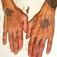 Women in Bosnia, Croatia and Albania tattooed a sun symbol on the back of their hands to remove the effect of magic and witchcraft.