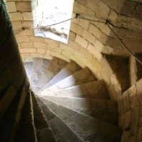 Staircases in medieval castles were built clockwise.