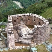 The Temple of the Sun at Machu Picchu.