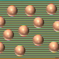 Take a look at the next picture, where the same balls do not cross the multi-colored lines that condition our perception.