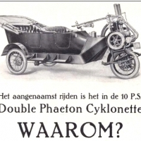 Trójkołowy samochód Cyklonette. 1904. Berlin.