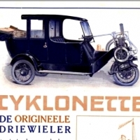 Trójkołowy samochód Cyklonette. 1904. Berlin.