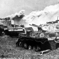 During the Battle of Kursk, German tanks were burned by UFOs?