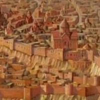 Starożytne miasto Kars Ani, z czterdziestoma bramami i tysiącem kościołów, zbudowane z czerwono-brązowego wulkanicznego kamienia bazaltowego.