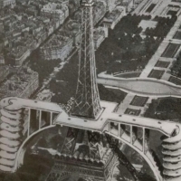 W 1936 roku André Basdevant opracował projekt umożliwiający samochodom wjazd do restauracji na Wieży Eiffla.