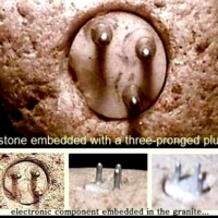 Tajemnicą jest, dlaczego w tym kamieniu znajduje się komponent elektryczny z 3 metalowymi zębami ?