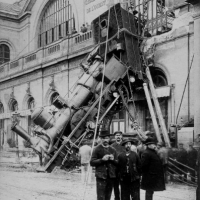 Wypadek pociągu w Montparnasse w 1895.