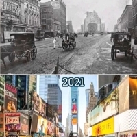 Wtedy i teraz. Times Square na Manhattanie. 1900 - 2021.