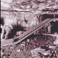 Żelazny kubek w kopalni węgla w Oklahomie.