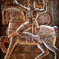 Osoba na zdjęciu nazywa się Aramazd, główny i stwórca bóg mitologii ormiańskiej przed nadejściem chrześcijaństwa.