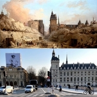 Paryż w 1733 i teraz. 