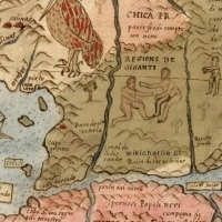 Południowe Chile, Cieśnina Magellana i Ziemia Ognista na mapie Urbano Monte w 1587 roku. MIEJSCE GIGANTÓW.