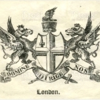Oto herb Londynu z miedziorytu datowanego na 1806 rok.