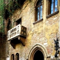 Juliet's balcony in Verona, Italy.
