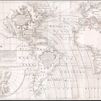 Globalna mapa magnetyczna Halleya, wydanie 1744.
