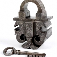 Kłódka i klucz, Niemcy, 1580, „Meisterstück”.