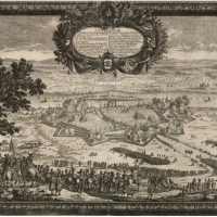 Oblężenie Torunia przez armię szwedzką w 1655 r., widok od północy;