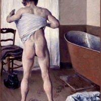 „Man at His Bath” autorstwa Gustave Caillebotte, 1884, 