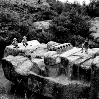 Megalityczny Tlaloc w Meksyku.
