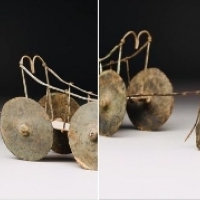 Bronze Cart drawn by a pair of long-horned Oxen.