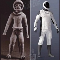 Kamienna figura astronauty z Xochipala w Meksyku; 1150 pne.