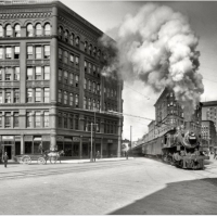 „Empire State Express” na ulicach Syracuse, około roku 1905.