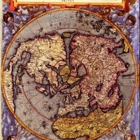 Mapa półkuli północnej i południowej opublikowane przez holenderskiego kartografa i rytownika Gerarda de Jode.