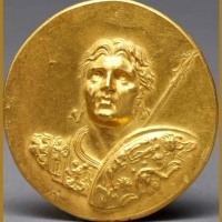 Stunning Gold Medallion with the Portrait Alexander the Great.