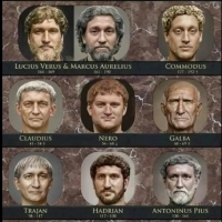 Facial reconstructions of the Roman emperors.