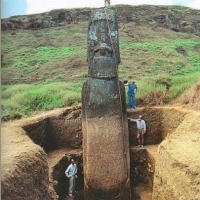 The Moai statues on Easter Island have bodies