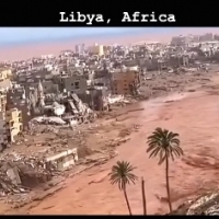 Wielka susza i gwałtowne powodzie w Libii w Afryce.