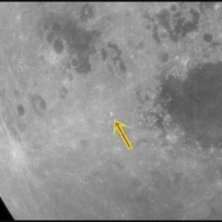 Vector shaped UFO parked on the surface of the moon.