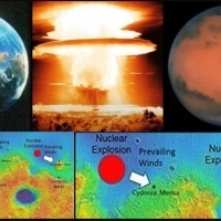 What caused thermonuclear radiation on Mars 180 million years ago?