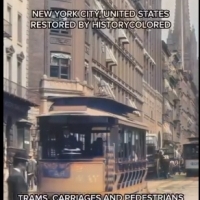 Odrestaurowany materiał filmowy z 1896 roku przedstawiający ruch pieszych, powozów i tramwajów na Broadwayu w Nowym Jorku.