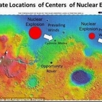 What caused thermonuclear radiation on Mars 180 million years ago?