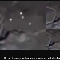 Four UFOs disappearing into the Moon's Aristarchus Crater