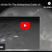 Four UFOs disappearing into the Moon's Aristarchus Crater