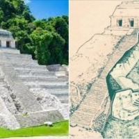 W 1952 roku archeolog Alberto Ruz Lhuillier znalazł ukryte schody, które zaczynały się od górnej świątyni i schodziły do ​​krypty grobowej.