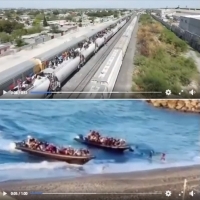 Podczas gdy migranci jadą pociągiem