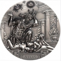 Atlas to Tytan z mitologii greckiej, który na ramionach trzyma sfery niebieskie.