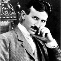 Nikola Tesla w laboratorium.